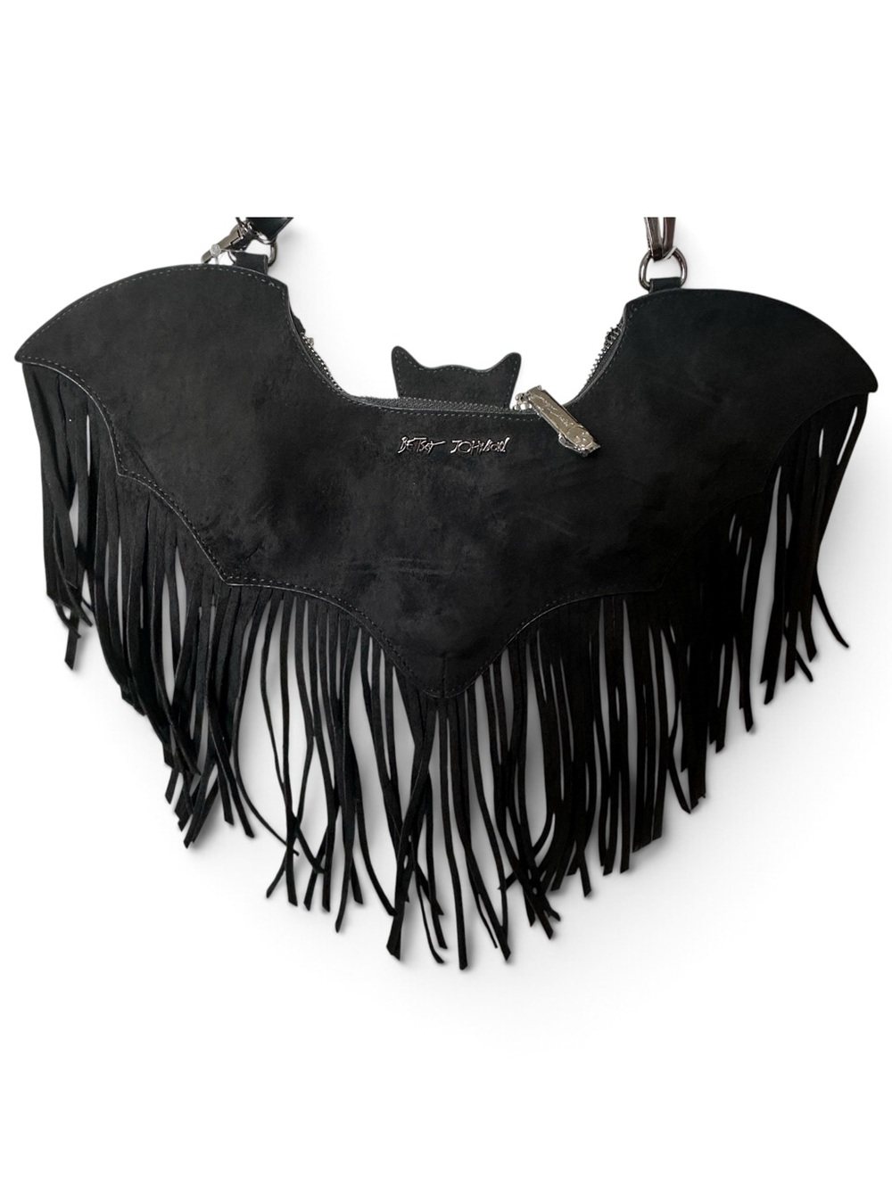 NWT Betsey Johnson XO BLAIRE Black Bat Fringe Bag BM30835 Halloween